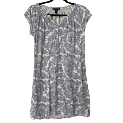 Lauren Ralph Lauren женщин ночная рубашка синий пейсли маленький хлопок коттедж - Изображение 1 из 4