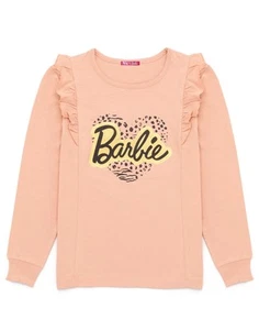 Barbie Pink Logo Long Sleeved T-Shirt Girls - Picture 1 of 10