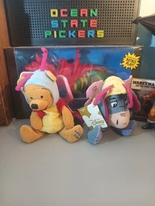 POOH EEYORE BUTTERFLY Bean Bag Plush Disney Exclusive New Gold Tags 2000 Easter - Picture 1 of 3