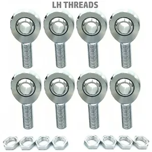 (8 LH) 5/8 -18 Thread with a 1/2" Bore Chromoly Heim Joints, Rod Ends Jam Nuts - Picture 1 of 5