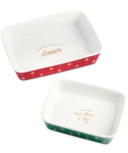 Martha Stewart Stoneware - Christmas Holiday - Baker / Servers Dishes - Set of 2 - Picture 1 of 1