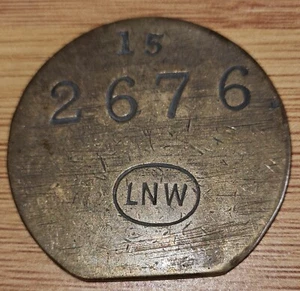 L.N.W  British Railway 2676 Check /Token Brass  - Picture 1 of 1