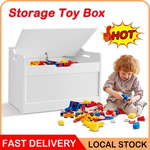 New White Toy Box Storage Unit Childrens Kids Chest Boxes Bench Strong Bedroom - Picture 1 of 12