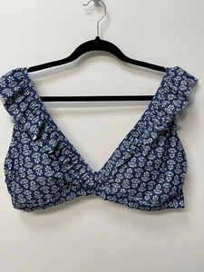 Old Navy Ruffled Bikini Swim Top for Women Seaborne Floral Blue 3XL NWT - Picture 1 of 16