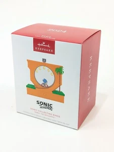 Hallmark 2024 Sonic The Hedgehog SONIC COLLECTING RINGS Ornament New - Picture 1 of 6