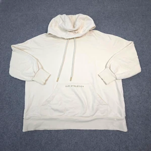 AJE Athletica Jumper Womens 8 beige long sleeve hoodie oversized fleece Size 8 - Picture 1 of 9