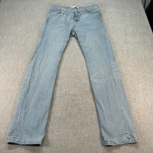 Levis 502 Jeans Boys 20 Regular 30x32 Blue Slim Straight Stretch Light Wash - Picture 1 of 11
