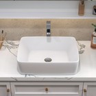 Sinber 19"x15" White Rectangular Ceramic Countertop Bathroom Vanity Vessel Sink