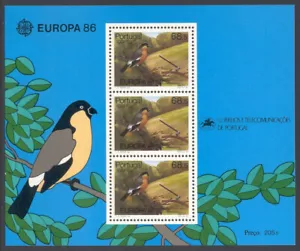 Bloque R74 Portugal Azores 1986 montado sin montar o nunca montado aves de fauna - Imagen 1 de 1
