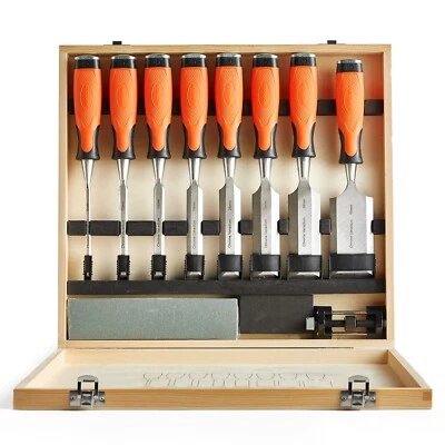 Chisel Set - 10pcs Woodworking Tools Set Honing Guide and Storage Case - VonHaus - Image 1 of 4