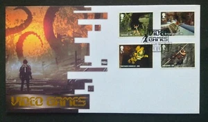 GB Buckingham 2019 Video Games M/Sheet Stamps on First Day Cover, Lara Croft Way - Picture 1 of 2