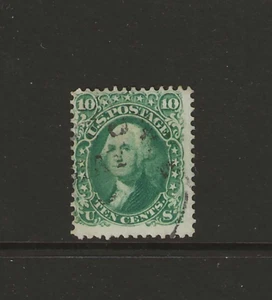 US Scott #68 used 10c green Washington, 1861 bank note, light cancel, vf, sound - Picture 1 of 2