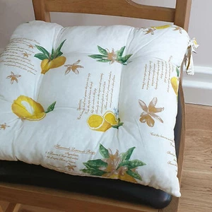 Cojines de cojín de asiento para silla de comedor de jardín limón 16" x 16" paquete de 4 - Imagen 1 de 1