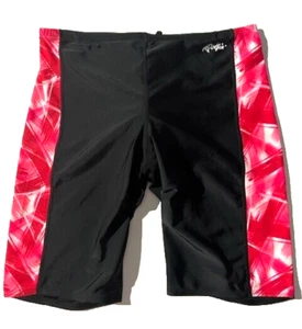 New DOLFIN Mens Swim suit Jammer Race sz 36 Black w red side stripe Dolphin - Picture 1 of 14