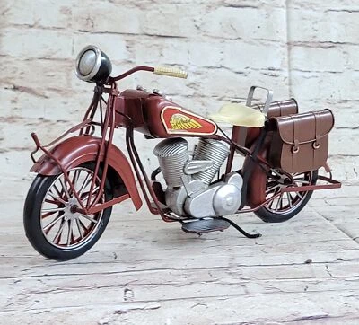 Red Indian Motorcycle 1:8-Scale Diecast 1956 Scout Handcrafted Figure Home Decor - Image 1 of 4