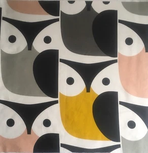 50cm x 50cm Square Orla Kiely Big Owl Multi Lightweight Cotton Fabric New Geo - Picture 1 of 7