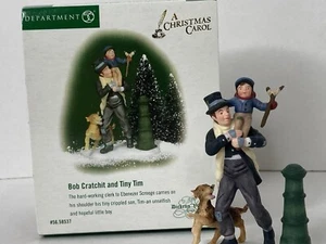 Rare 2001 Dept 56 Dickens Village Accessory - Bob Cratchit and Tiny Tim #58537 - Picture 1 of 21