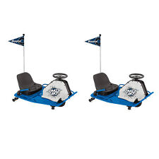 Razor Adult High Torque Motorized Drifting Crazy Cart w/ Drift Bar, Blue(2 Pack)