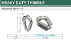 SS316 HEAVY DUTY Wire Rope Thimble 1/8",3/16",1/4",5/16",3/8",1/2",3/4",7/8"
