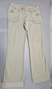 Cheap Hydraulic Size 9-10 (32x31) Beige Bootleg Pants Cotton - Missing Button - Picture 1 of 9