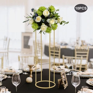 10Pcs Gold Wedding Centerpieces for Wedding Tables Metal Flower Stand Decor New - Picture 1 of 20