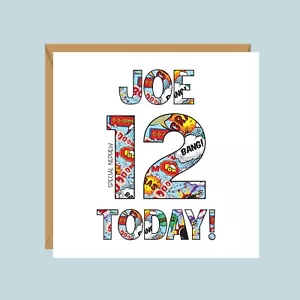 Tarjeta de cumpleaños personalizada para niños 4to, 5to, 6to, 7o, 8o, 9o, 10o, 11o, 12o - Imagen 1 de 3