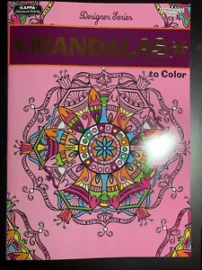 KAPPA ADULT DESIGNER SERIES MANDALAS COLOR BOOK NEW, RELAXING PATTERNS Mandala - Imagen 1 de 2