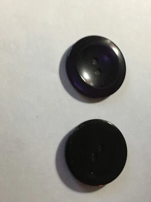 NEW 15 PC  PKG.1  INCH BLACK PEARL FINISH CONCAVE TOP 2 HOLE - Image 1 of 3