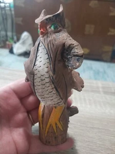 Vintage 1970s hand carved I will figurine from wood branch - Picture 1 of 8