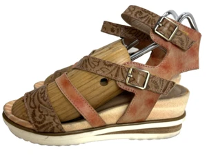L’Artiste by Spring Step Damen Sandalette Nolana Keilabsatz 39 hellbraun Boho Sommer 8- - Bild 1 von 7
