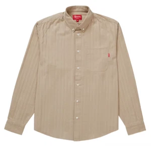 FW20 SUPREME JACQUARD STRIPE TWILL BUTTON UP SHIRT TAN SZ XL (Bin #7) - Picture 1 of 2