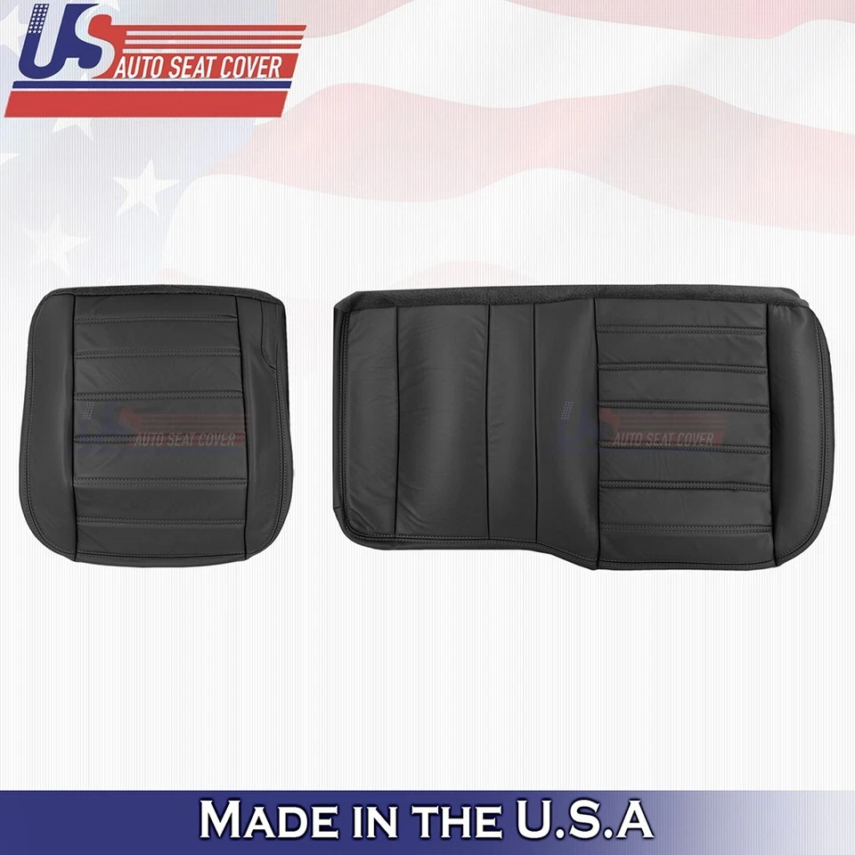 2003 to 2007 For Hummer H2 REAR Driver & Passenger Bottoms Leather Cover Black - Image 1 of 4
