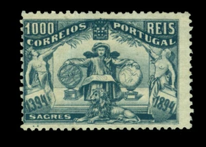 PORTUGAL 1894 Prince Henry the Sailor 1000r gray black Scott # 109 mint MH - Picture 1 of 2