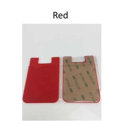 1PC Silicone Credit Card Holder Cell Phone Wallet Pocket Stickers Adhesive USA - Image 1 of 4