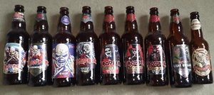9 different Iron Maiden Beer Bottles Trooper, Light Brigade Red Black, Collector - Picture 1 of 6