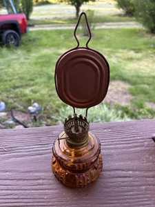 Vintage Bernstein handliche Lampe Öl Windlicht Lampe Made in Japan mit Hänger - Bild 1 von 5