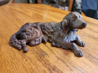 Original De Colección Antigua 5.75"x 3.25"x3" Austriaco Viena Bronce Spaniel Perro Figura Foto 1 de 4