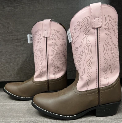 Botas vaqueras/occidentales Monterey Smoky Mountain para jóvenes (marrón/rosa) - talla 4,5 Foto 1 de 4