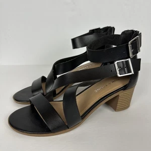 Sun + Stone Quinn Damen-City-Sandalen Blockabsatz schwarz Größe 8 Riemchenreißverschluss sexy - Bild 1 von 9