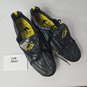 Pele schwarz & gelb Leder Fußballschuhe mit Spannstollen Herren Größe 10,5 - Bild 1 von 8