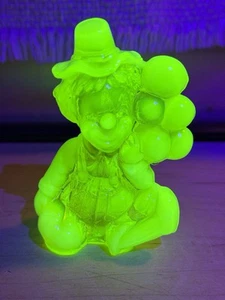 Vintage Mosser Vaseline Uranium Glass Clown Figurine JIGGS With the box, 3.5inch - Picture 1 of 18