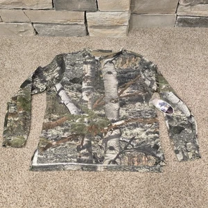 Mossy Oak Camo Shirt Mens Sz L Thermal Henley Real Tree Long Sleeve NWTs - Picture 1 of 7