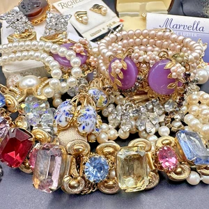 High End Vintage Rhinestone Estate Jewelry Lot Marvella Richelieu Riviere - Picture 1 of 19