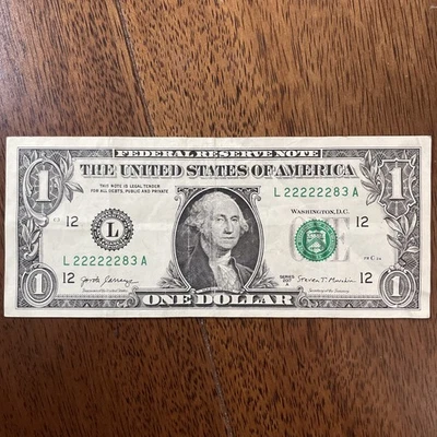 Fancy Serials Numbers 6ofA Kind 222222s $1 2017A L(22222283)A Collectors 💎 - Image 1 of 4