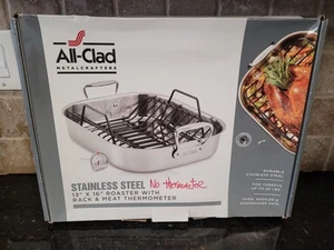 ALL CLAD Stainless steel 13"x16" roaster with rack E7522C2 - NEW Open Box - Picture 1 of 9