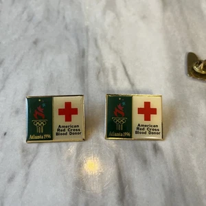 Vintage Olympic Pins (1996 Atlanta Red Cross 2 Piece Lot - Picture 1 of 5