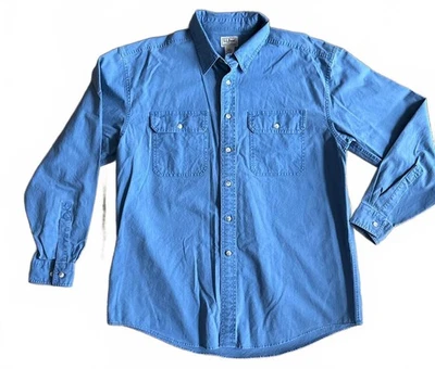 L.L. Bean Vintage Men's Denim Blue Button-Down Shirt | Size Large - Image 1 of 4
