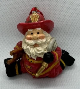 3 Inch Vintage Firefighter Santa Claus Christmas Ornament Early 2000 - Picture 1 of 6