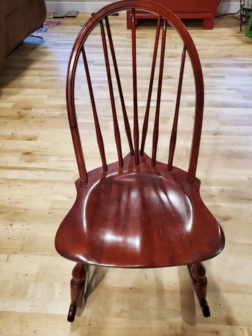 NICHOLS & STONE Co. Bowback Windsor Rocking Chair Cherry Wood Color - Kids' Size Cover