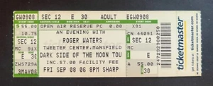 2006 Roger Waters Concert Ticket Stub 9/08/06 Dark Side of the Moon Mansfield MA - Picture 1 of 2